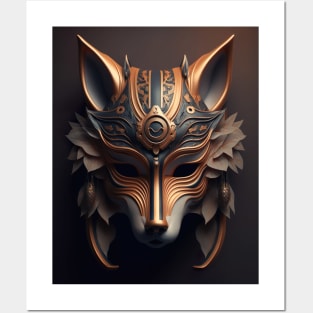 kitsune Japanese Mask v1 Posters and Art